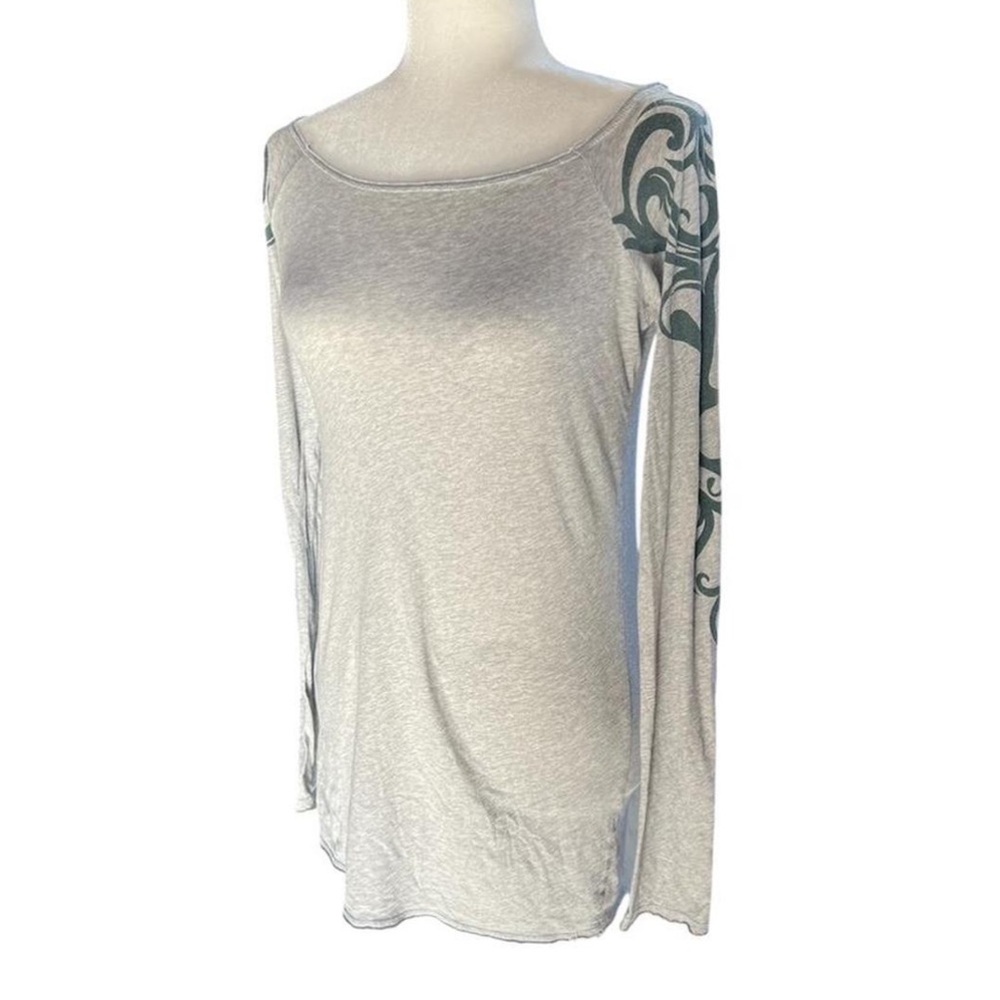 Vintage Y2K Enti grey long sleeve tunic tshirt with tribal print